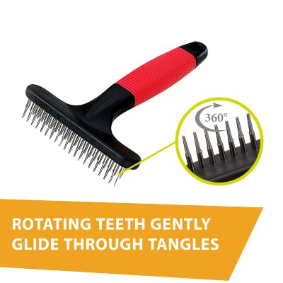Расчёска Ferplast GRO5874 2-х рядная с вращающимися зубцами