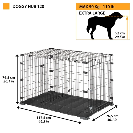 Клетка для собак Ferplast DOGGY HUB 120 без дна с подушкой