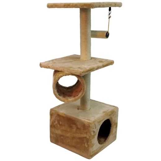 Когтеточка-комплекс 35х35х88 см с цилиндром бежевый