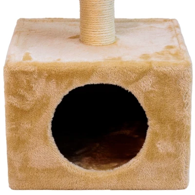 Когтеточка-комплекс 35х35х88 см с цилиндром бежевый