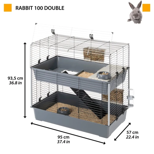 Клетка Ferplast RABBIT 100 DOUBLE двухэтажная для кроликов