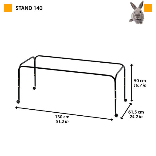 Ferplast STAND 140: схема размеров 130 × 61,5 × 50 см.