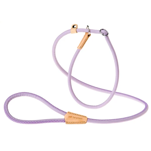 Поводок с удавкой Ferplast DERBY GС10/160 фиолетовый эко-кожа с нейлоновым шнуром