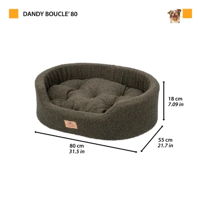 Лежак Ferplast DANDY 80 из мягкой ткани букле темно-зеленый