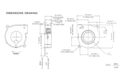 Вентилятор радиальный (центробежный) 50х50х15мм 12Вольт