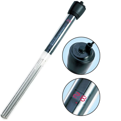 Нагреватель для аквариума Boyu DR-9200 с терморегулятором, LED индикатором и дисплеем, 200 Вт на 190-250 л