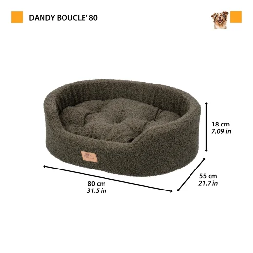 Лежак Ferplast DANDY 80 из мягкой ткани букле серый