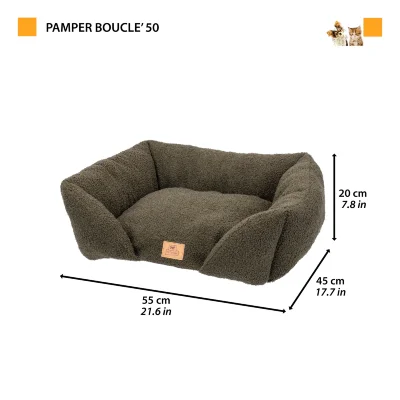 Лежак Ferplast PAMPER 50 из мягкой ткани букле темно-зеленый