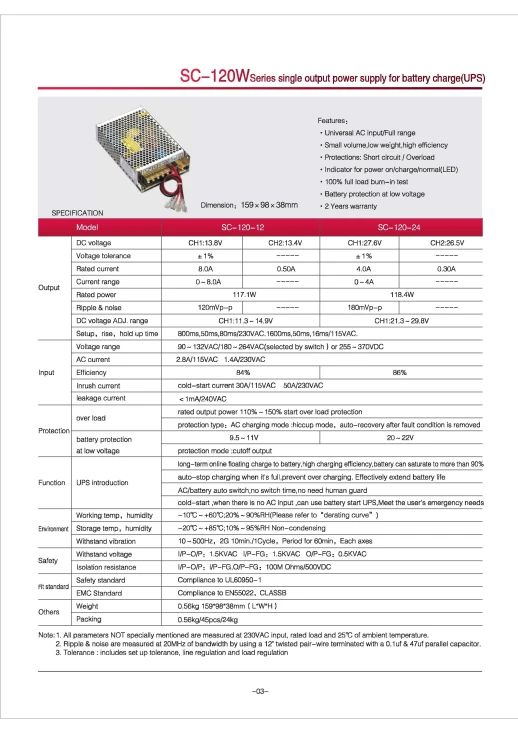 Блок питания 8А с функцией UPS. Мощность 100 Ватт.