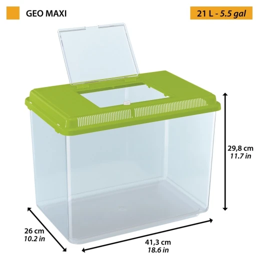 Пластиковая переноска-террариум для рыб и грызунов Ferplast GEO Maxi с крышкой 21 л