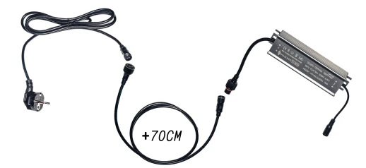 Черный сетевой провод 100 см для подключения драйвера