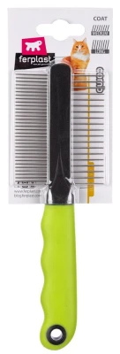 Ferplast GRO 5792 гребень с ручкой двухсторонний для кошек
