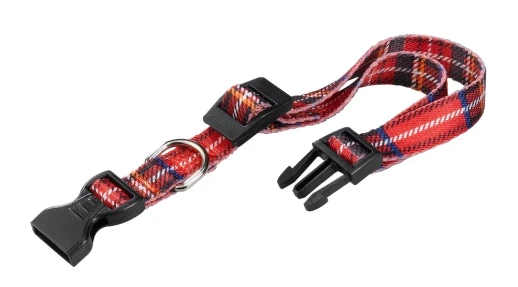 Ошейник Ferplast CLUB C25/70 с пластиковым креплением красная шотландка