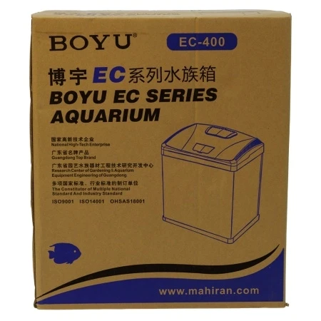 Аквариум Boyu EC-400 панорамный, 33 л, с фильтром и LED-лампой, белый