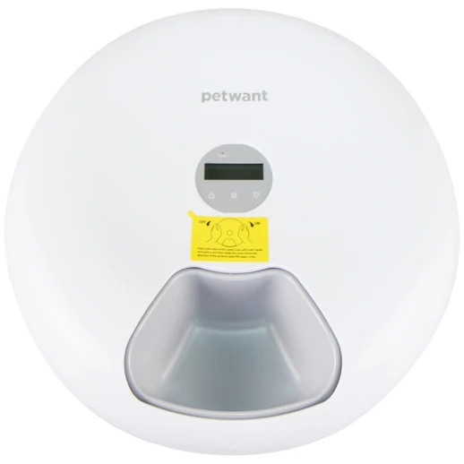 Автокормушка Petwant F6-LCD 6 секций, ж/к дисплей, белая