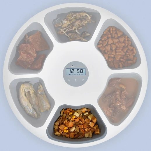 Автокормушка Petwant F6-LCD 6 секций, ж/к дисплей, белая