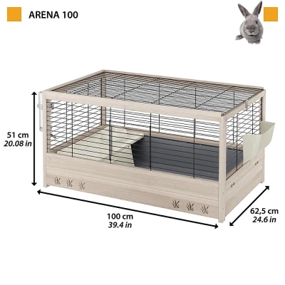 Клетка Ferplast ARENA 100 NERA для морских свинок и кроликов деревянная
