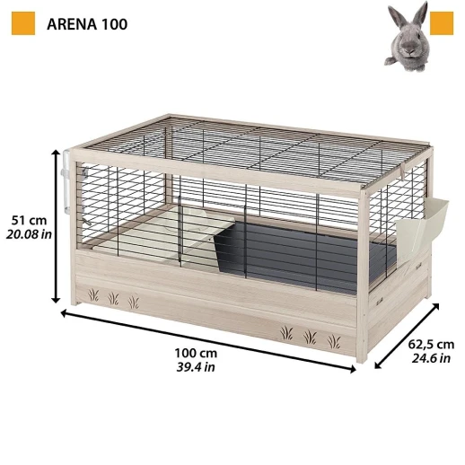 Клетка Ferplast ARENA 100 NERA для морских свинок и кроликов деревянная