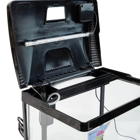 Аквариум Boyu EC-400 панорамный, 33 л, с фильтром и LED-лампой, черный