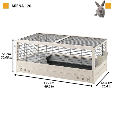 Клетка Ferplast ARENA 120 NERA для морских свинок и кроликов деревянная