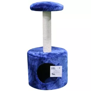 Когтеточка-домик для котят Pet Choice, 26х26х50 см, темно-синий