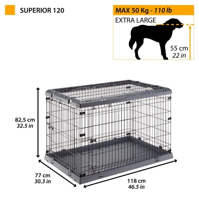Клетка Ferplast SUPERIOR 120 для собак с пластиковой крышей и поддоном