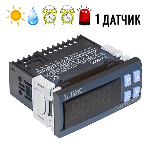 Контроллер Lilytech ZL-7801C темп + влажность + 2 таймера