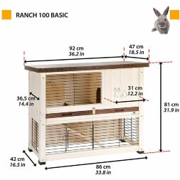 Двухуровневая клетка для кроликов из северной сосны Ferplast RANCH 100 BASIC