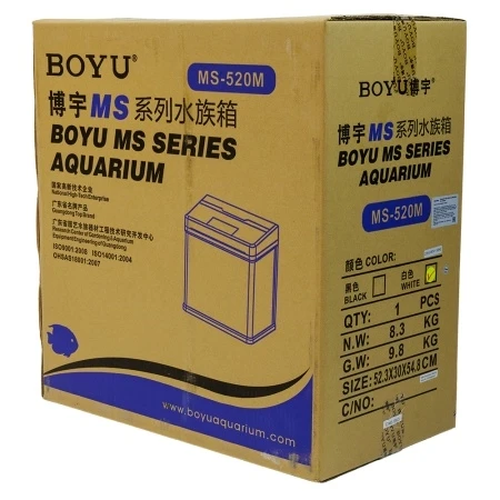 Аквариум Boyu MS-520M 45 л с сенсорным LED светильником и фильтром, белый