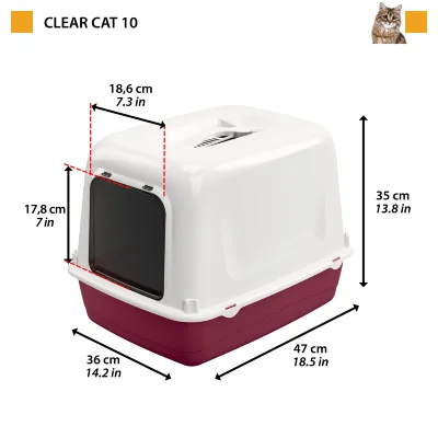 Туалет для кошек Ferplast CLEAR CAT 10 закрытый угольный