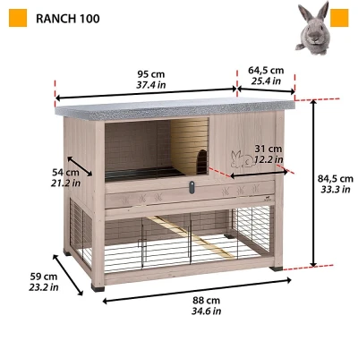 Клетка Ferplast RANCH 100 для кроликов двухуровневая деревянная