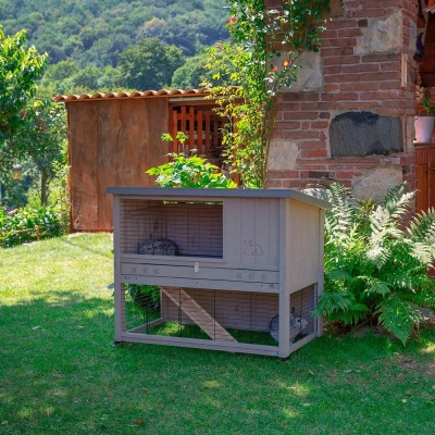 Клетка Ferplast RANCH 100 для кроликов двухуровневая деревянная