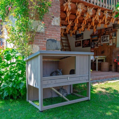 Клетка Ferplast RANCH 100 для кроликов двухуровневая деревянная