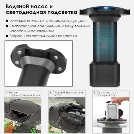 Аквариум Boyu DY-1 Desktop панорамный 3,6 л, настольный с фильтром и светильником