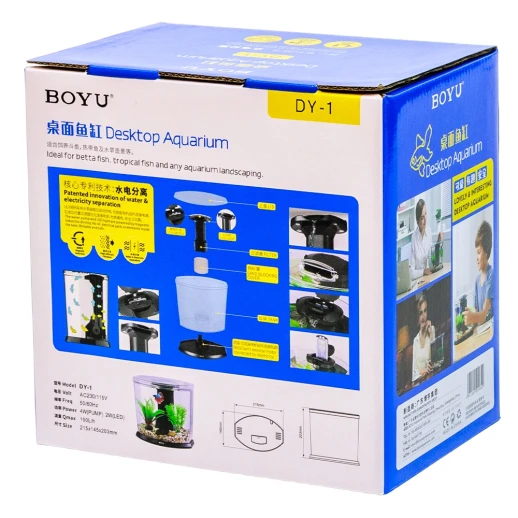 Аквариум Boyu DY-1 Desktop панорамный 3,6 л, настольный с фильтром и светильником