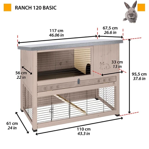 Клетка Ferplast RANCH 120 BASIC для кроликов деревянная