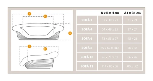Лежак пластиковый Ferplast SOFA 2 со съемной синей подушкой