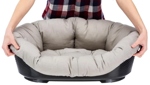 Лежак пластиковый Ferplast SOFA 2 со съемной синей подушкой