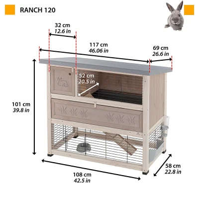 Клетка Ferplast RANCH 120 для кроликов деревянная