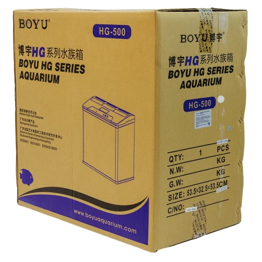 Аквариум Boyu HG-500 панорамный 52 л, LED освещение, дисплей, фильтры, белый