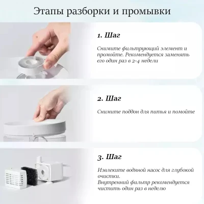 Автопоилка фонтан Pawgether P200 2.3 л розовая