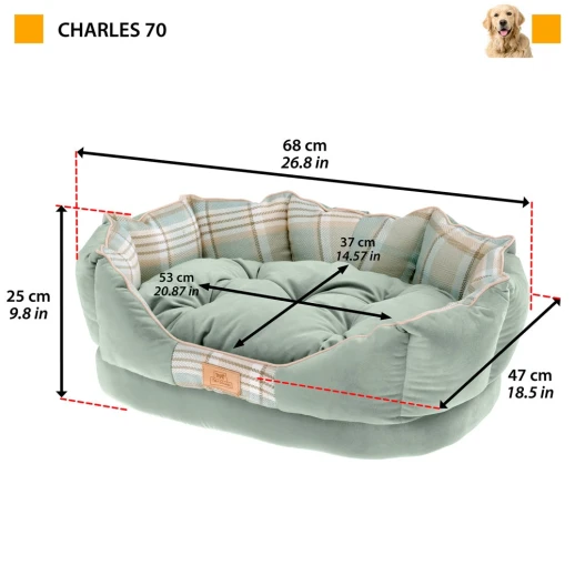 Софа Ferplast CHARLES 70 синяя с двухсторонней подушкой