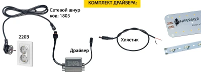 Драйвер для светодиодов 12W 600mA пластик