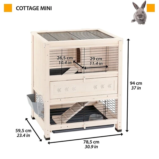 Клетка Ferplast COTTAGE MINI для содержания кроликов на улице деревянная.
