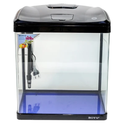 Аквариум с тумбой Boyu EC-400 панорамный, 33 л, с фильтром и LED-лампой, черный