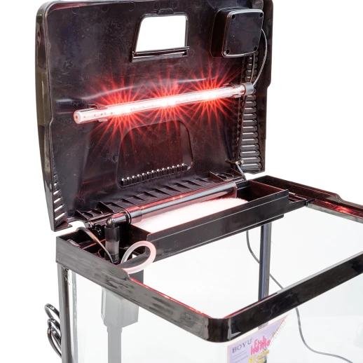 Аквариум с тумбой Boyu EC-400 панорамный, 33 л, с фильтром и LED-лампой, черный