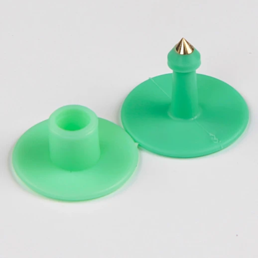 Бирка ушная LSTL двойная круглая 30 мм зелёная с номером 100 шт.