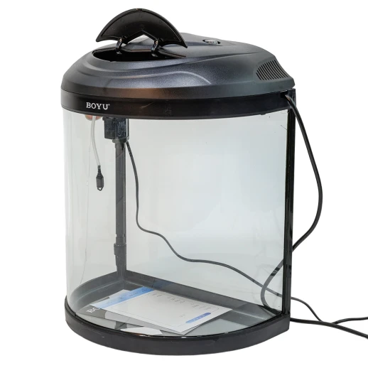 Аквариум Boyu BYG-26 полукруглый 26 л, с фильтром и освещением, черный