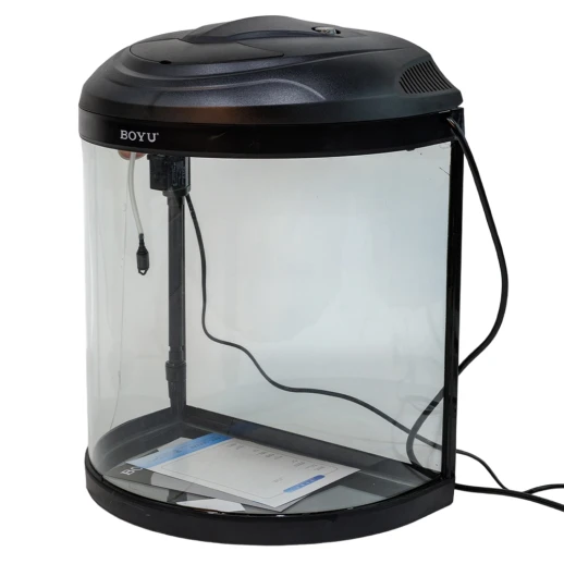 Аквариум Boyu BYG-26 полукруглый 26 л, с фильтром и освещением, черный