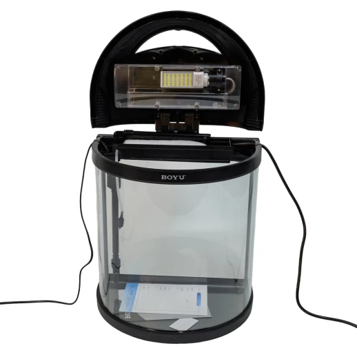 Аквариум Boyu BYG-26 полукруглый 26 л, с фильтром и освещением, черный